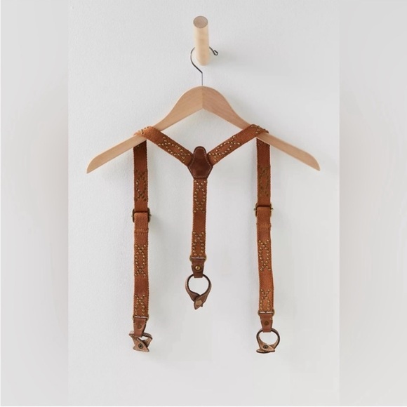 Free People | Suri Suspenders Studded Toffee NWT - Picture 4 of 7